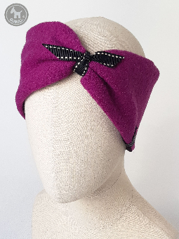 Cache oreilles violet laine