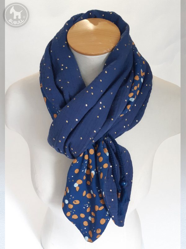 Etole bleue pois oranges